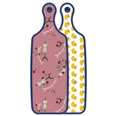 Roem Design 藍色版雙面托盤砧板 鴨子, 紫色藝術夾, 1個