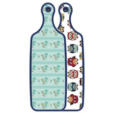 Loem Design 藍色版雙面砧板 可愛貓頭鷹, 玉色玫瑰, 1個