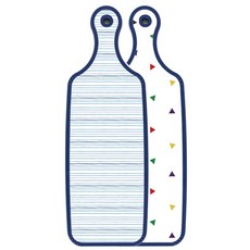 Roem Design Blue Edition 雙面托盤砧板 三角點圖案, 三青色線條, 1個