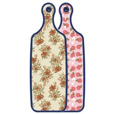 ROEM DESIGN Blue Edition 雙面砧板 粉紅水蜜桃, 雙色花朵, 1個