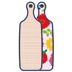 ROEM DESIGN Blue Edition 雙面上菜砧板 菊花粉紅色, 朱紅線條, 1個