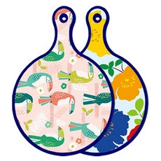 Roem Design Blue Edition 雙面圓形上菜砧板 九官鳥粉, 菊花藍玉色, 1個