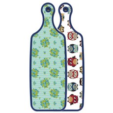 Loem Design 藍色版雙面砧板 可愛貓頭鷹, 玉色藤蔓玫瑰, 1個