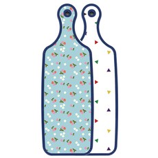 Roem Design Blue Edition 雙面托盤砧板 三角點圖案, 天藍色櫻桃, 1個