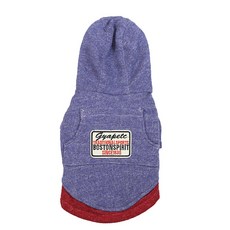 Yum 寵物雙色麻花連帽T恤, 藍紫色