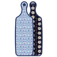 Roem Design 藍色版 雙面託盤砧板 經典花卉, 藍色磁磚, 1個