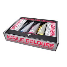 MaIMeRI 美利 壓克力顏料 5件組, 75毫升, 5 種顏色