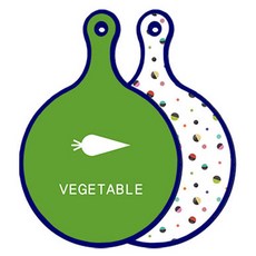 Roem Design Blue Edition 雙面圓形砧板 蔬菜綠, 配色圓形, 1個