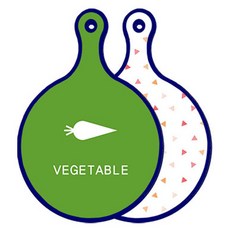 Roem Design Blue Edition 雙面圓形砧板 蔬菜綠, 杏黃色三角圖案, 1個