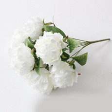 積木超市 人造花 牡丹玫瑰 7入, 白色