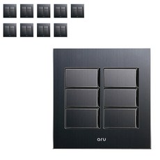 aru 寬6間距開關黑色, 10片