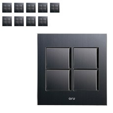 aru 寬 4 間距開關 黑色, 10片