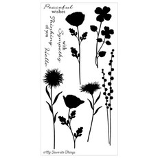 한가람아트타운 클리어 스탬프 Grand Peaceful Wildflowers, 혼합 색상
