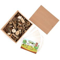 Brain Forest原木磁鐵塊 木質, 混色