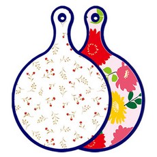 Roem Design 藍色版雙面圓形上菜砧板 長短色花苨, 菊花粉紅, 1個