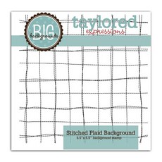스튜디오제이 스탬프 stitched plaid background