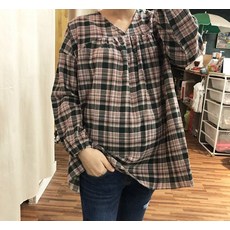 최신마미 임부 체크블라우스