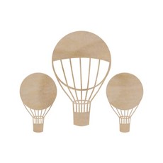 한가람아트타운 우드장식 hot air balloons 3p, 1세트