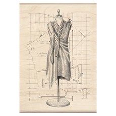 INKADINKADO 韓國連衣裙人體模特木製圖章, 混色, 單色