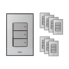 벨로 스위치 3구 1로 실버, 8개입
