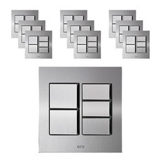 Aru 寬開關 5 間距 1 路銀色, 10片