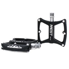 aest 自行車鋁製平板踏板 2 MTB CNC 加工, 黑色的, 1套