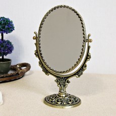 Kidari 橢圓形桌面鏡 小, 銅色, 1入