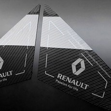 엑스원 카이만 카본스타일 A필러 스포츠 플레이트 레터링 RENAULT, CLIO