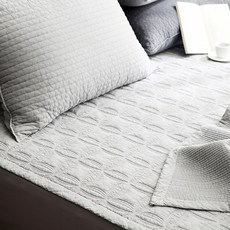 taccatacca Wave顏料水洗被兼薄墊, 淺灰