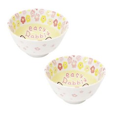 兔子印花兒童碗 2入, 混色