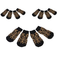 댕댕이 반려동물 대형견 미끄럼방지 귀욤 양말 3p, 블랙기하학