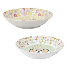 印花兒童碗組 16.5cm 小熊+兔子, 混色, 1組