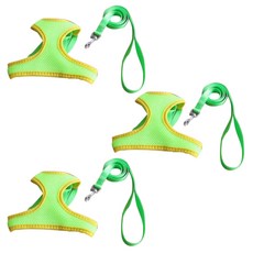 에이프릴16 반려동물 컬러 매쉬 하네스세트 S, 그린, 3세트
