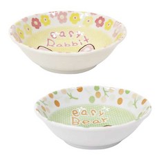 印花兒童碗組 13.5cm 小熊+兔子, 混色, 1組