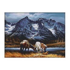 ZKF 十字繡DIY套組 雪山下的浪漫, 混色, 1套