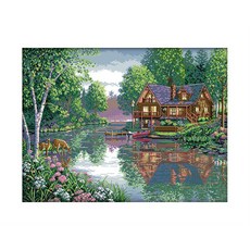 ZKF 十字繡 DIY 套組休閒小屋, 混色, 1套