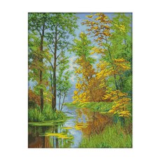 ZKF十字繡DIY套組倒影, 混色, 1套