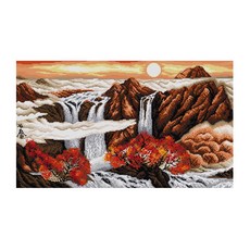 ZKF 十字繡DIY套組秋季日出, 混色, 1套