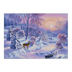 ZKF 十字繡 DIY 套組雪地森林, 混色, 1套