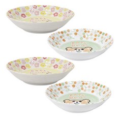 디어리빙 어린이식기 쿠프 16.5cm 4p 토끼&곰 세트, 혼합 색상, 1세트