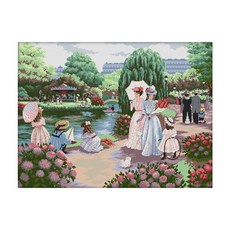 ZKF 十字繡DIY套組郊遊風景, 混色, 1套