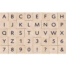 한가람아트타운 알파벳 우드스탬프 대문자 Essential Uppercase Letters & Numbers, 혼합 색상