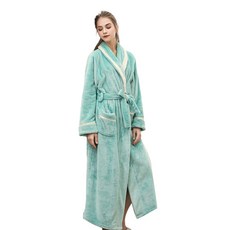 THE ZAKKA 皇家圓領法蘭絨睡袍 XXXL, 綠色, 1個