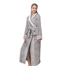 THE ZAKKA 皇家圓領法蘭絨睡袍 XXXL, 淺灰色, 1個