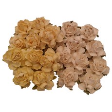 cottage roses 페이퍼 블라섬 25mm, saa076(mixed white, cream), 1세트