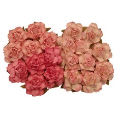 cottage roses 페이퍼 블라섬 25mm, saa077(mixed pink), 1세트