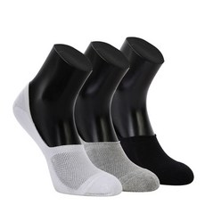 REXY 女士隱形雙色網眼高爾夫球襪 3件套, 白色、灰色、黑色