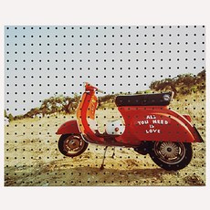 室內裝飾洞洞板 紅色滑板車 白色, 1個