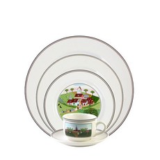 빌레로이앤보흐 디자인나이프 티세트 5p, 접시(랜덤 발송), 커피잔 + 소서 + 브래드 접시 17cm + 샐러드 접시 21cm  + 디너 접시 27cm, 1개