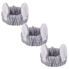 펫나인 반려동물 귀요미 헤드기어 머리띠 3p, 토끼 그레이